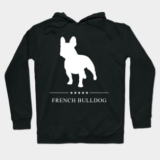 French Bulldog White Silhouette Hoodie